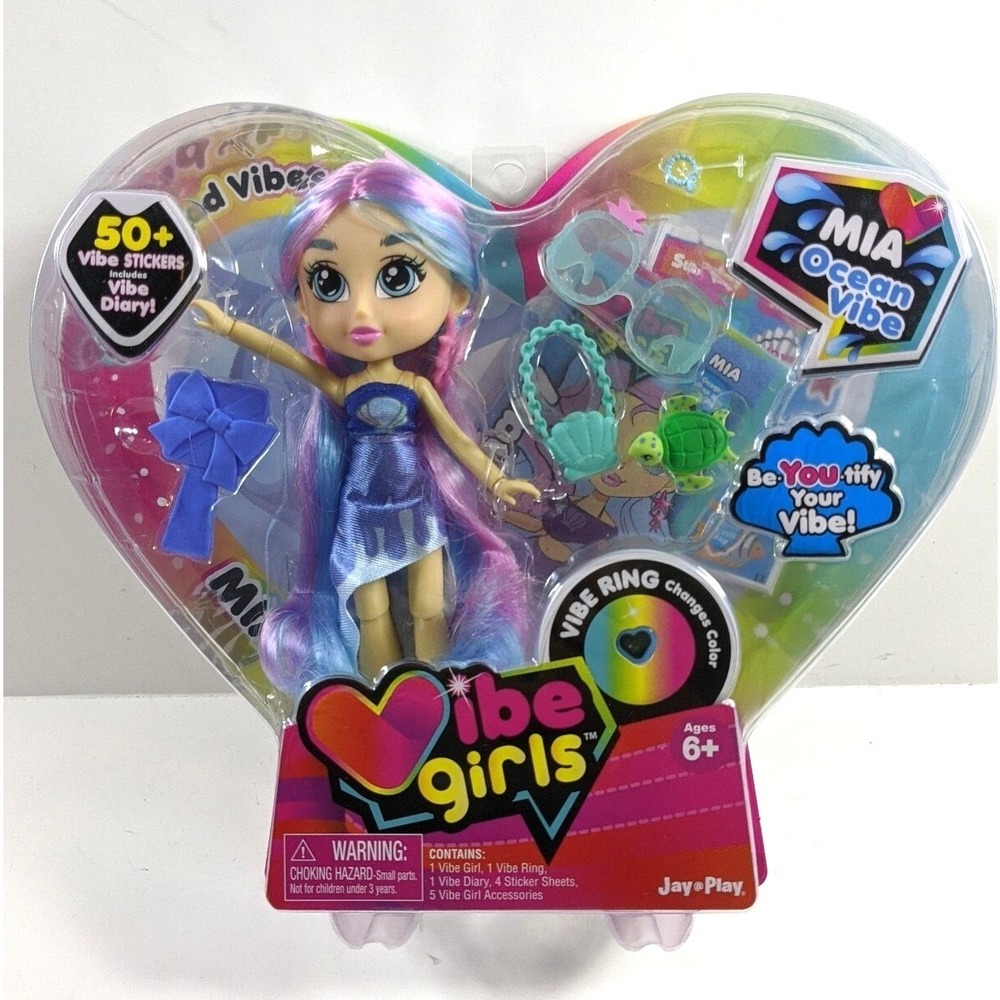 Vibe Girls Mia Ocean Vibe Doll Set with Color Change Vibe Ring Jay at Play NEW